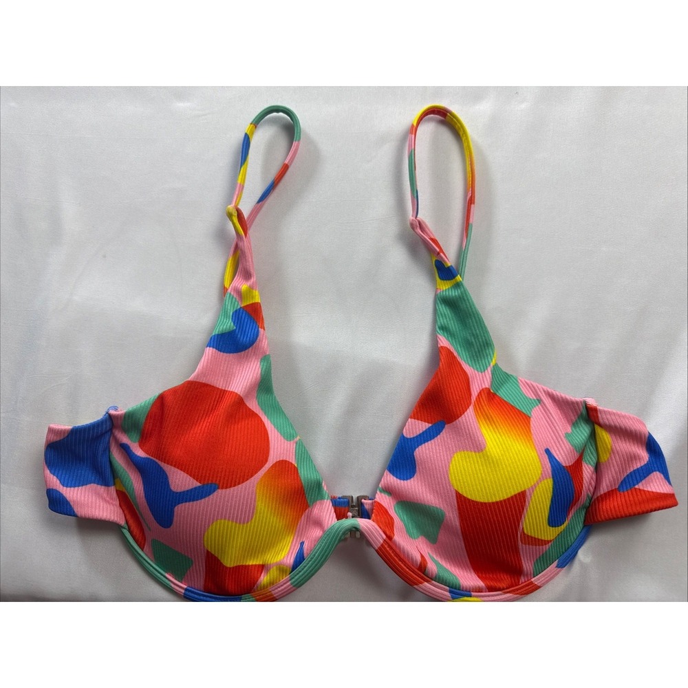 ZAFUL Women's Bikini Top Ribbed Underwire Adjustable Back Clasp Large - Picture 14 of 14